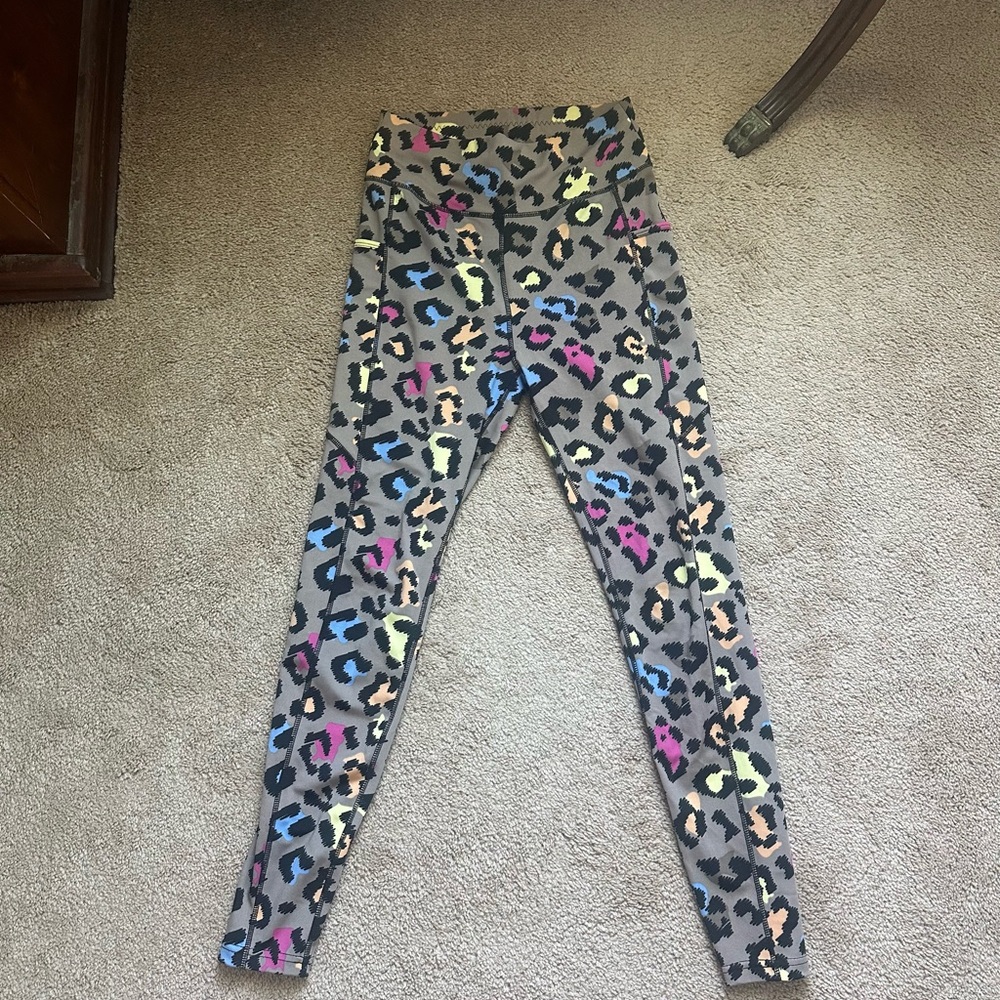 Leopard Print Leggings with Multicolor Accents